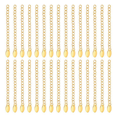 30Pcs PVD Vacuum Plating 304 Stainless Steel Curb Chain Extender