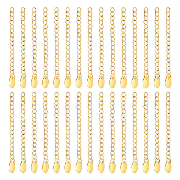 30Pcs PVD Vacuum Plating 304 Stainless Steel Curb Chain Extender