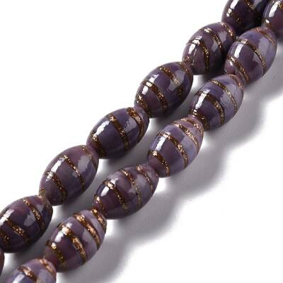 Handmade Gold Sand Lampwork Beads