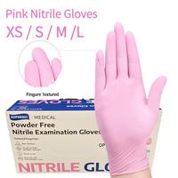 Pink Nitrile 100PCS Powder-Free Latex-Free Disposable Gloves for Home Kitchen Cleaning, Food Handling & General Use - Rubber ...