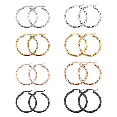 304 Stainless Steel Hoop Earrings