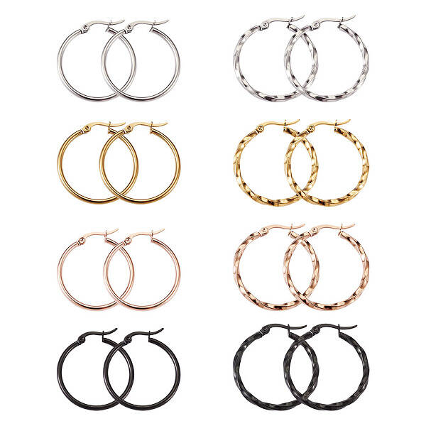 304 Stainless Steel Hoop Earrings
