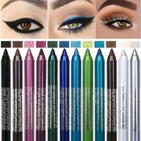12 Colour Eyeliner Water Sweat Resistant High Shine Pearl Smoky Punk Goth Eyeliner Back To School (Free Sharpener) Lipliner M...
