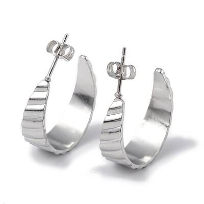 Non-Tarnish 304 Stainless Steel Round Stud Earrings