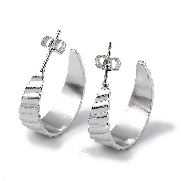 Non-Tarnish 304 Stainless Steel Round Stud Earrings