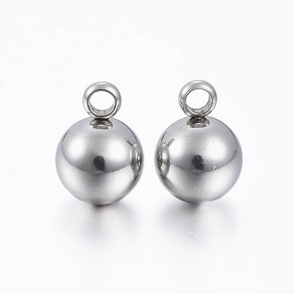 Tarnish Resistant 201 Stainless Steel Round Ball Charms