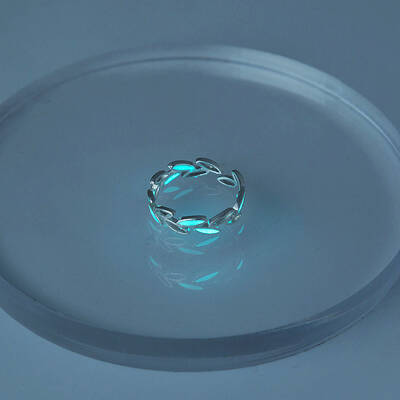 Luminous Brass Leaf Open Cuff Ring