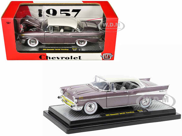 1957 Chevrolet Bel Air Hardtop Purple Metallic with Cream Top Limited Edition to 6250 pieces Worldwide 1/24 Diecast Model Car...