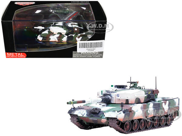 Leopard 2A4 Main Battle Tank with Snorkel Winter Camouflage German Army Armor Premium Series 1/72 Diecast Model by Panzerkamp...
