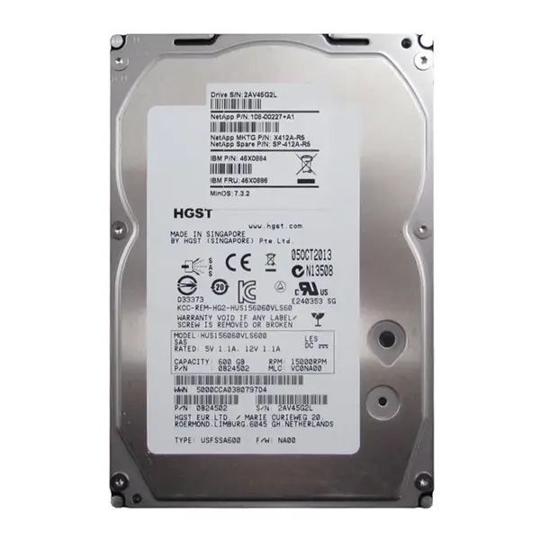 SP-412A-R5 NetApp 600GB 6Gb/s SAS 15000 3.5-inch 16MB Hard Drive