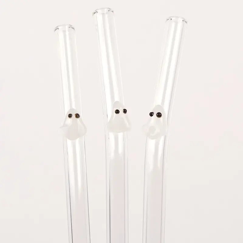 Sip-Sip Hooray! 3 PACK Ghostie Straw Pack 16oz, 17oz, 20oz Halloween Themed Glass Straw fall glassware Cup Drinkware Reusable...