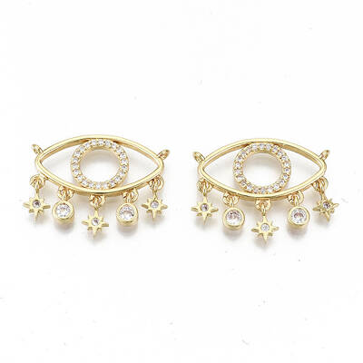 Brass Micro Pave Clear Cubic Zirconia Pendants
