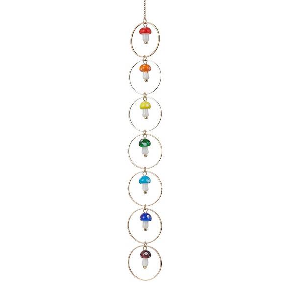 Chakra Mushroom Handmade Lampwork Pendant Decorations