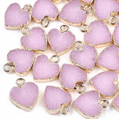 Electroplate Druzy Resin Pendants