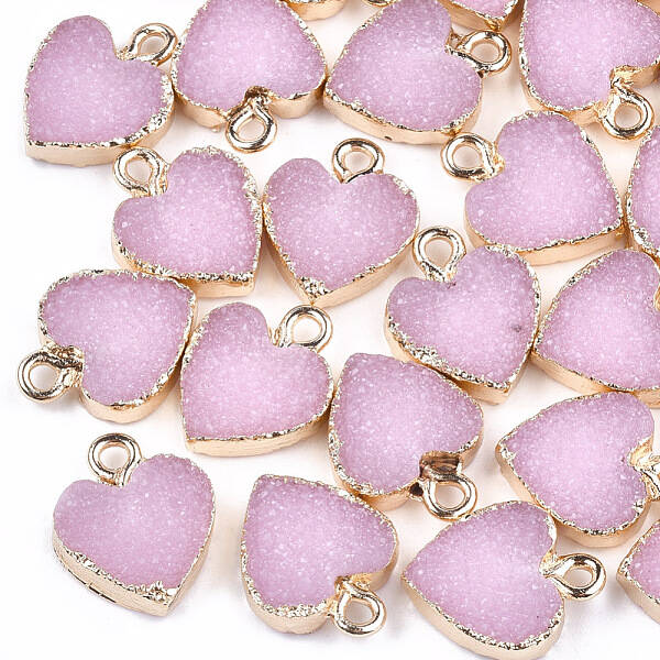 Electroplate Druzy Resin Pendants
