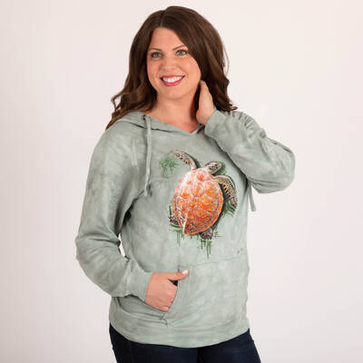 Turtle Tie-Dye Women's Pullover Hoodie - M