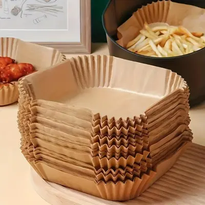 Disposable Air Fryer Paper Liner, 50pcs Solid Color Non-stick Parchment Paper Baking Liner, Baking Utensils for Home Kitchen ...