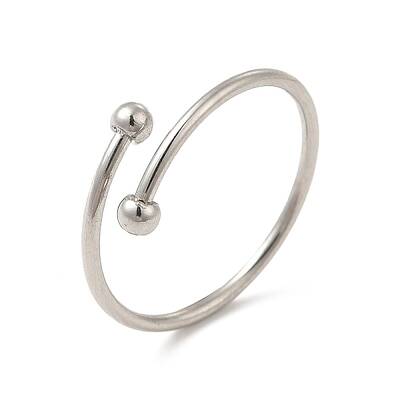 Non-Tarnish 304 Stainless Steel Wire Wrapped Open Cuff Ring for Women