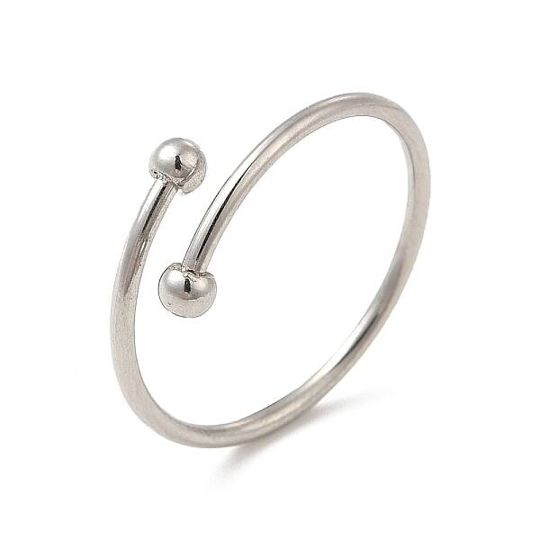 Non-Tarnish 304 Stainless Steel Wire Wrapped Open Cuff Ring for Women