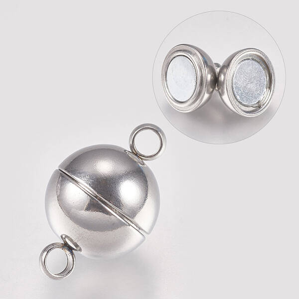 Tarnish Resistant 304 Stainless Steel Magnetic Clasps with Loops