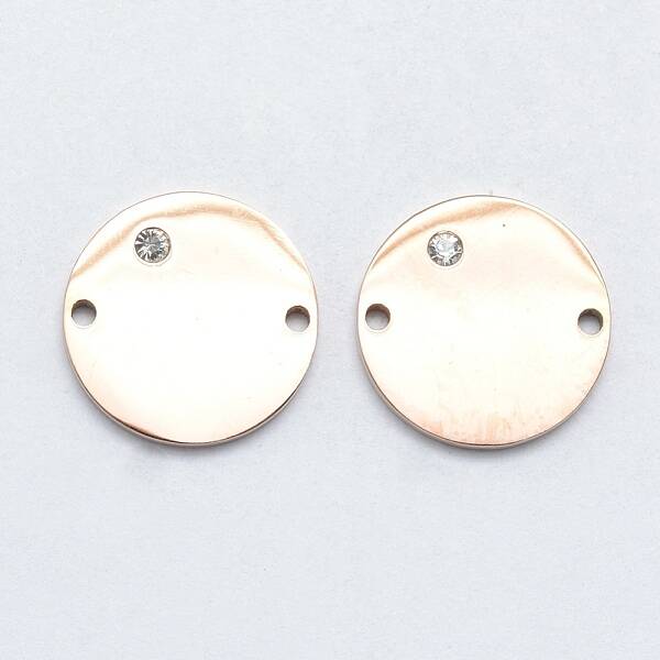 316 Surgical Stainless Steel Micro Pave Clear Cubic Zirconia Links Connectors