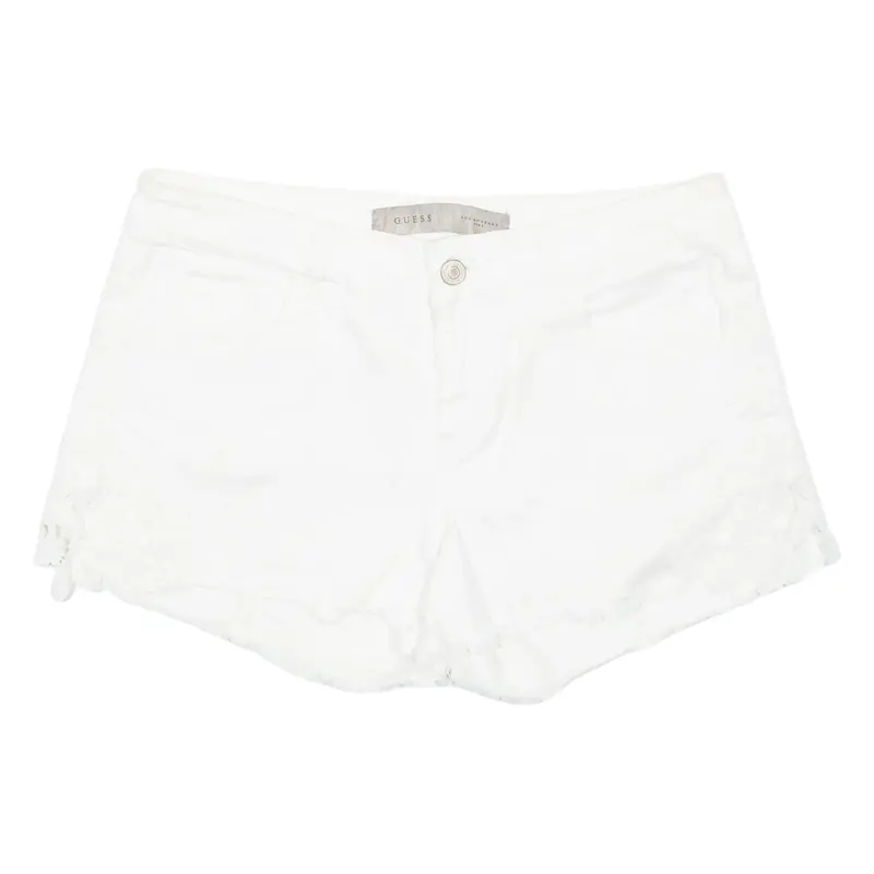 GUESS Lace Womens Denim Shorts White M W32