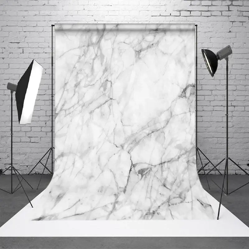 Aperturee Natural White Grey Marble Texture Photo Backdrop - Aperturee