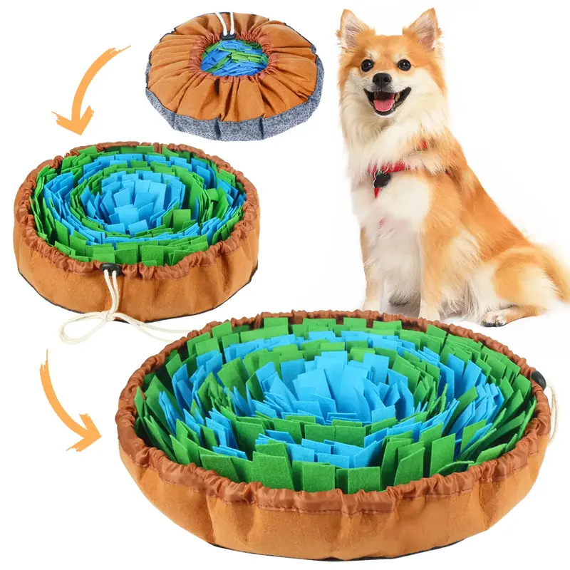 Snuffle Mat for Dogs, Adjustable Dog Treats Feeding Mat for Slow Eating and Keep Busy, Interactive Dog Puzzle Toys Encourages...