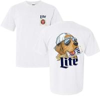 Miller Golden Dog 2 Sided Shirt, Funny Beer Printed T-shirt, Miller Lite Tee, Made in USA, Gift for Men, Gift for Women, Full...