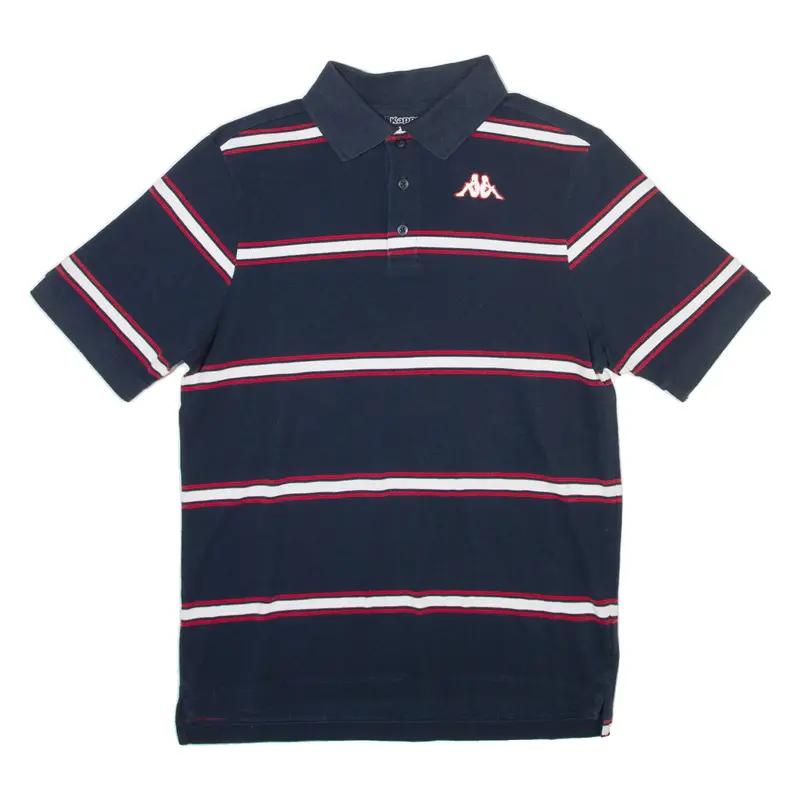 KAPPA Mens Polo Shirt Blue Striped M