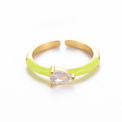 Brass Enamel Cuff Rings