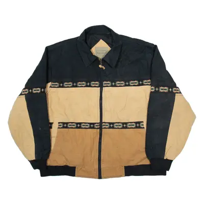 HIGH NOON Mens Lined Coat Beige Striped XL