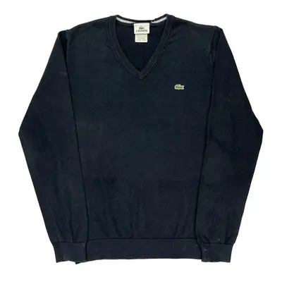 Lacoste V-Neck Jumper - Medium Black Cotton