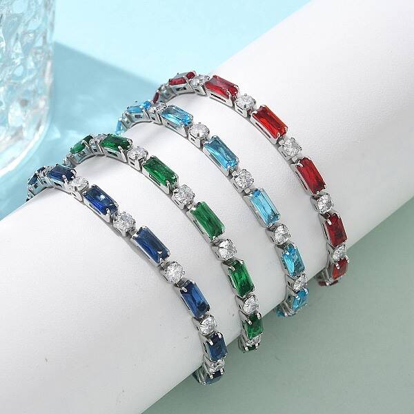 304 Stainless Steel Rhinestone Cup Link Bracelets for Women