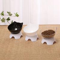 High Footed Cat Bowl, 1 Count Large Capacity Pet Drinking & Feeding Bowl, Neck Protection Cat Food Bowl, Pet Supplies for Ind...