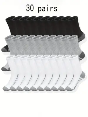 Men's Patchwork Crew Socks, Casual Comfortable Breathable and Soft Socks for Daily Wear, Multipack Knit Socks for All Seasons