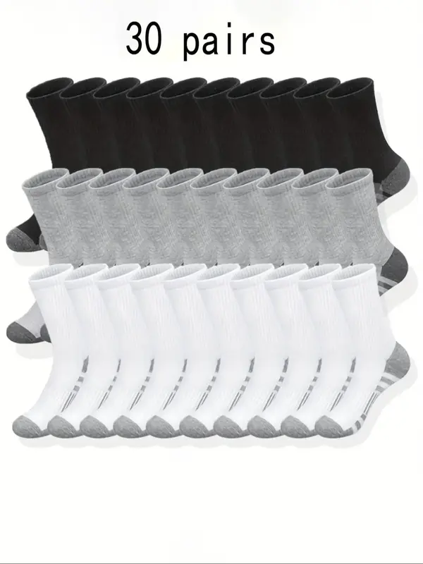 Men's Patchwork Crew Socks, Casual Comfortable Breathable and Soft Socks for Daily Wear, Multipack Knit Socks for All Seasons