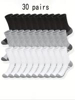 Men's Patchwork Crew Socks, Casual Comfortable Breathable Socks for Daily Wear Clothing, Mens Clothing, Multipack Knit Socks ...