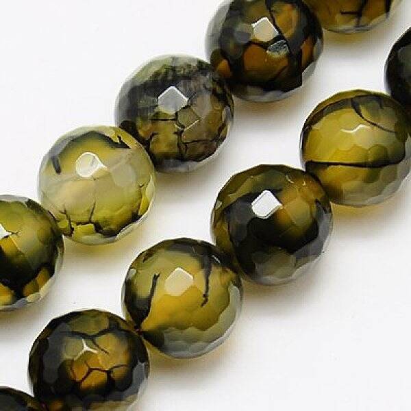 Natural Dragon Veins Agate Beads Strands