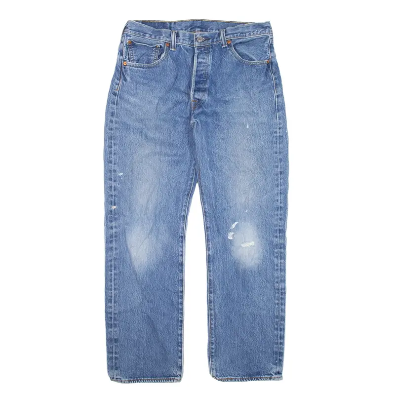 LEVI'S 501 Jeans Blue Denim Regular Straight Mens W30 L27