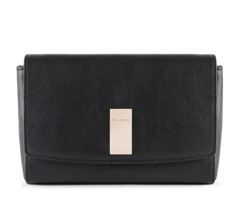 Piquadro, Dafne, leather bag, RFID system, black, 19 cm