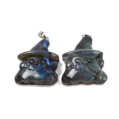 Natural Labradorite Carved Pendants