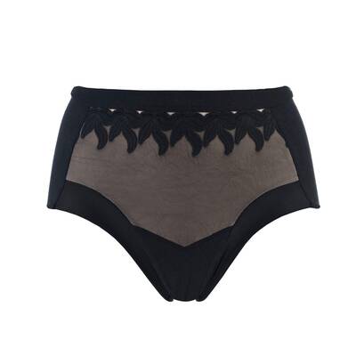 Ornate- Silk & Organic Cotton Full Brief | Size: 10 | Color: Black