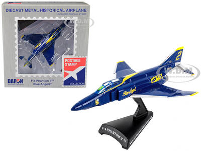 McDonnell Douglas F-4B Phantom II Fighter Aircraft Blue Angels United States Navy 1/155 Diecast Model Airplane by Postage Sta...