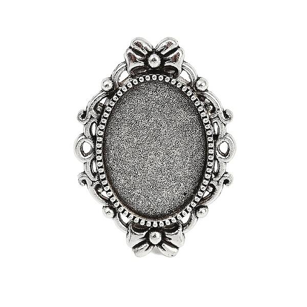 Vintage Adjustable Iron Finger Ring Components Alloy Cabochon Bezel Settings