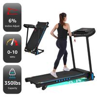 Folding Treadmill 350LBS Capacity 10MPH Speed 6% Incline 3.0HP Motor Bluetooth Type-C USB Charging & Hydraulic Folding Design...