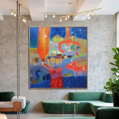 Large Abstract Colorful Painting On Canvas Original Modern OIl Painting Acrylic Art Textured Fine Art Creative Painting | VER...