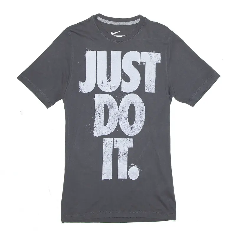 NIKE Just Do It Sports Grey Short Sleeve T-Shirt Mens S