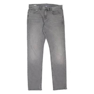 CALVIN KLEIN JEANS Mens Jeans Grey Slim Straight Stone Wash W34 L34