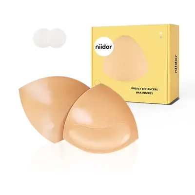 Niidor Sticky Bra Inserts, 1 Pair Pack Bra Pad ,Instant Boosts Double Sided Adhesive Bra Cup, Thighs outfit Enhancer,Ultra Bo...